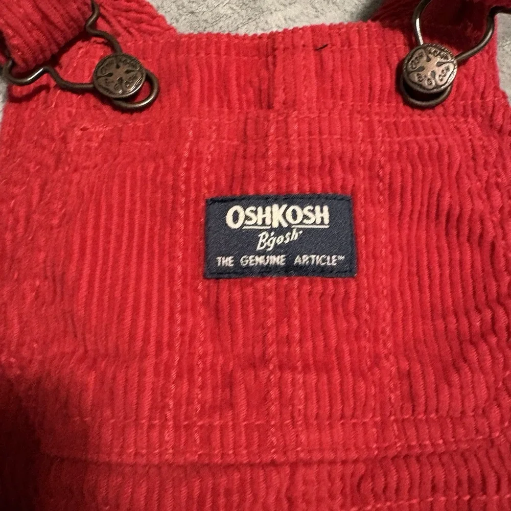 Oshkosh Bgosh Overalls Baby 6 Months Red Corduroy